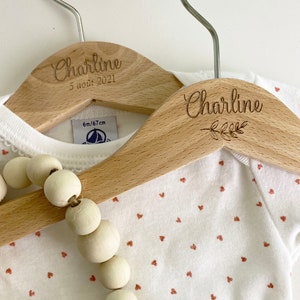 Personalized wooden baby hanger image 4