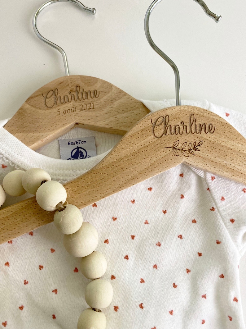 Personalized wooden baby hanger image 4