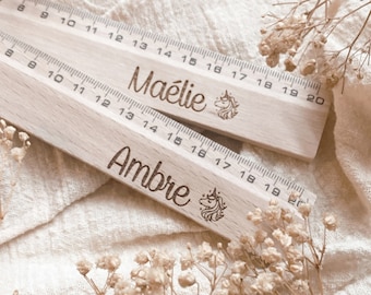 Gepersonaliseerde houten liniaal - 20 cm