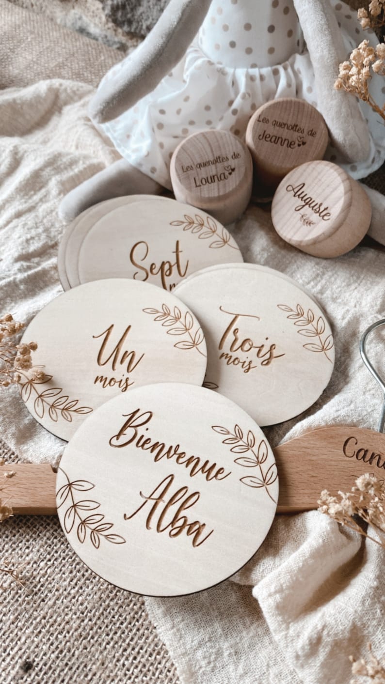 Cartes étapes en bois à personnaliser image 1