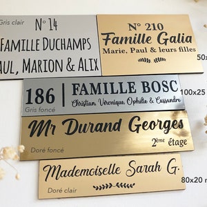 Personalized Aluminum Mailbox Plate | Modern House Nameplate | 3M Outdoor Adhesive Label image 4