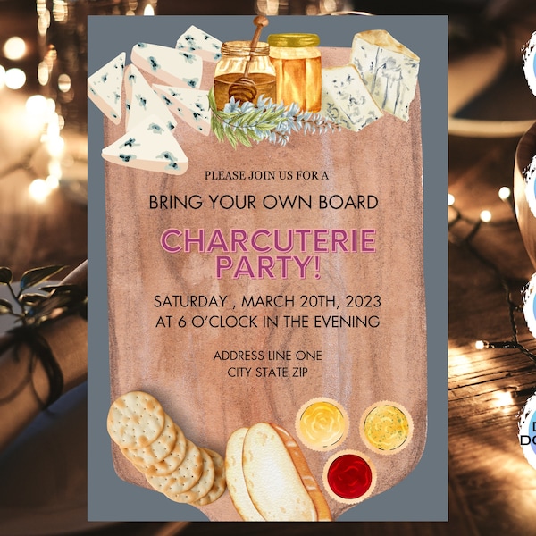 Charcuterie Board Printable Template Etsy