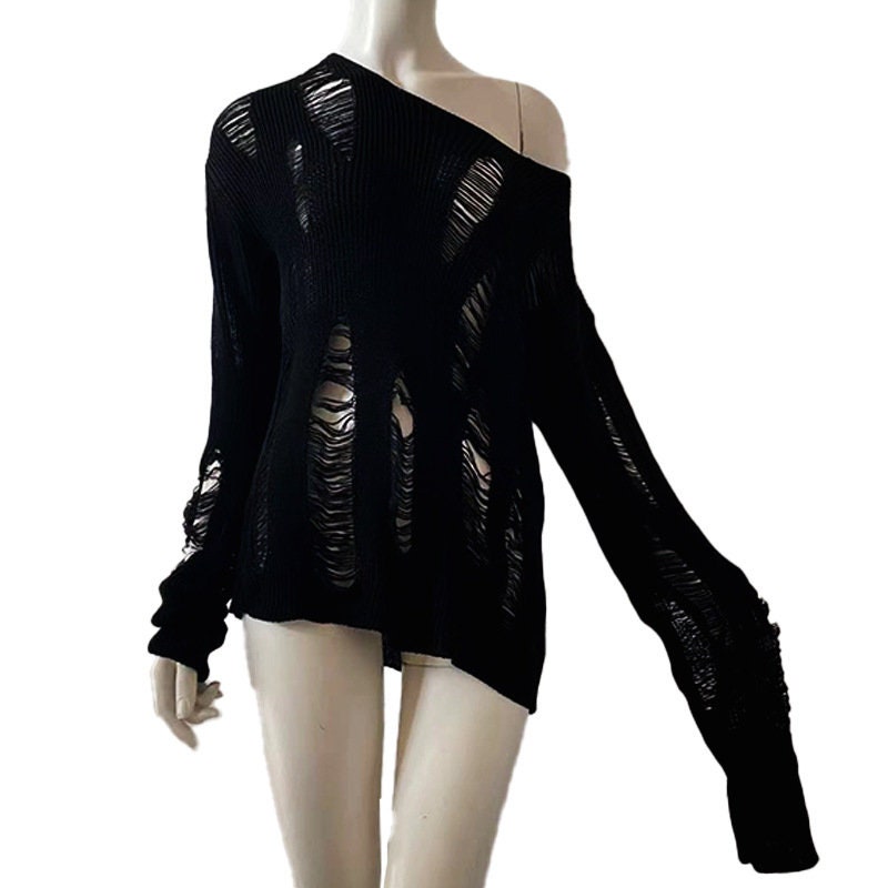 Ripped Sweater - Etsy UK