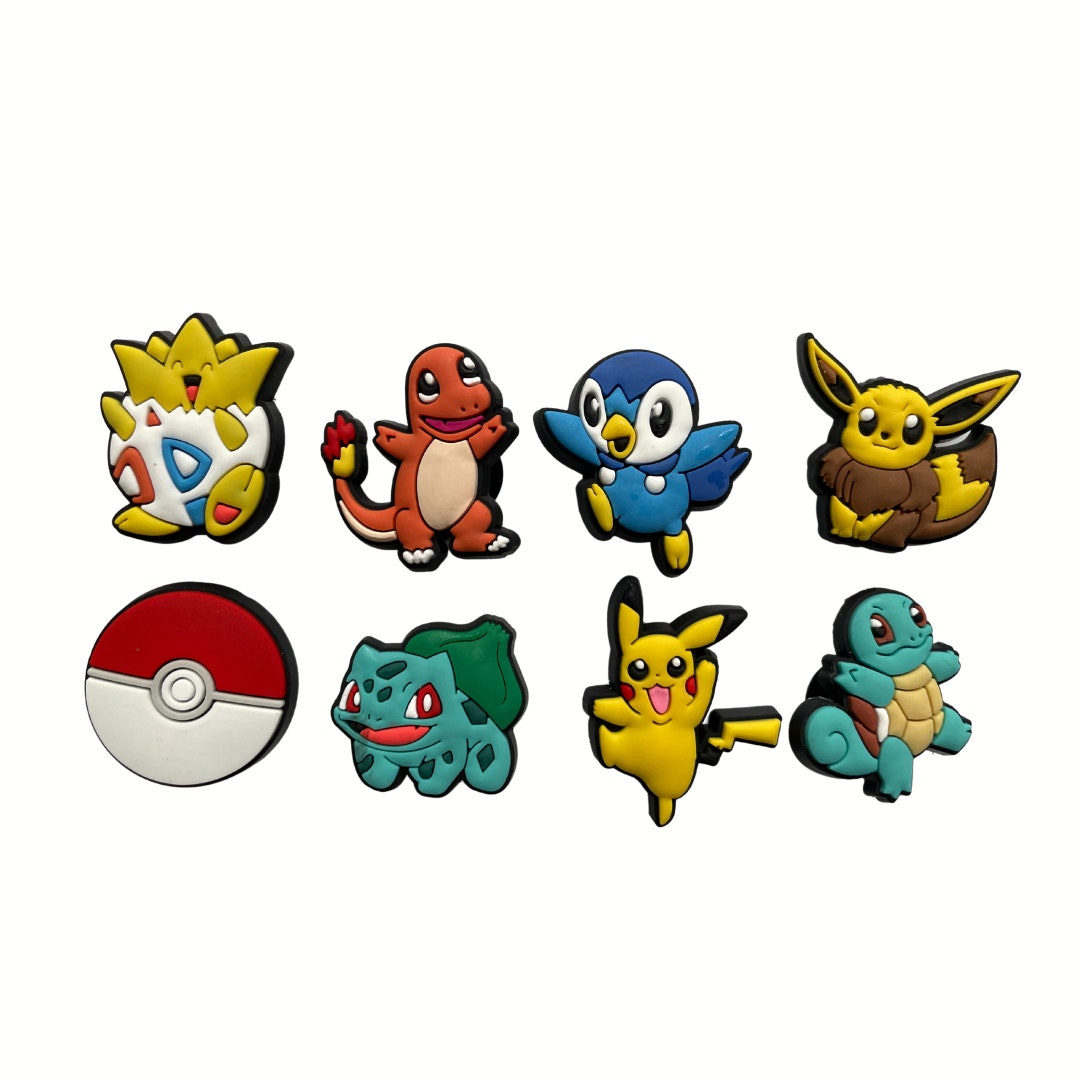 Set of 8 Pokemon Croc Charms Pokemon Croc Buttons Croc Pins Etsy