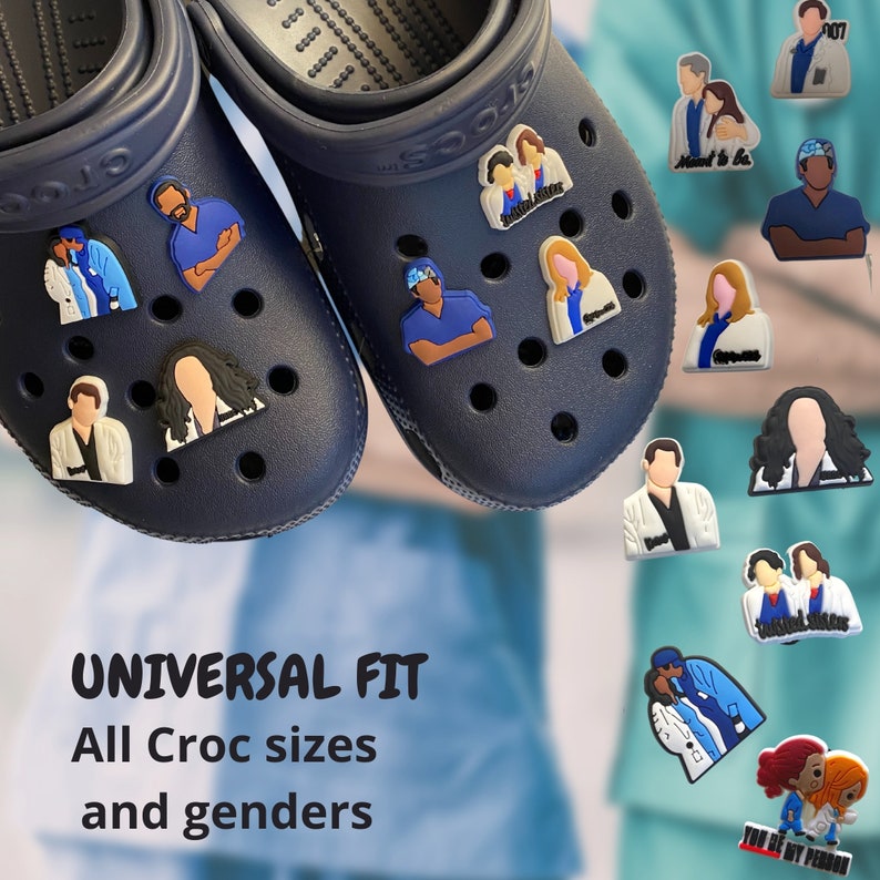 Grey's Anatomy Charms for Crocs Set of 9 Charms Croc Etsy