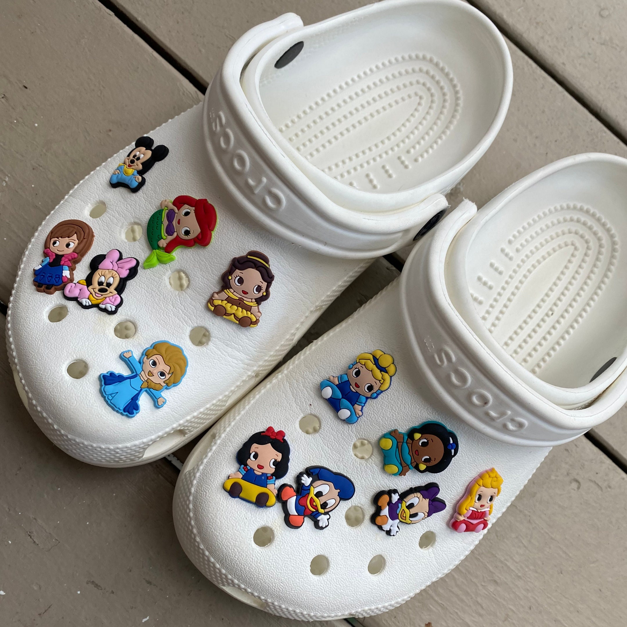 Set of 12 Baby Princess Charms for Crocs,baby Croc Charms, Mickey