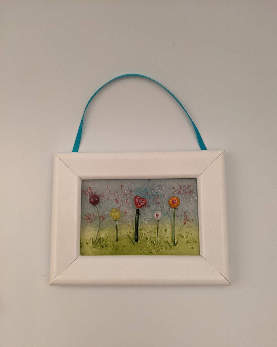 Glass Flowers in a Frame Etsy