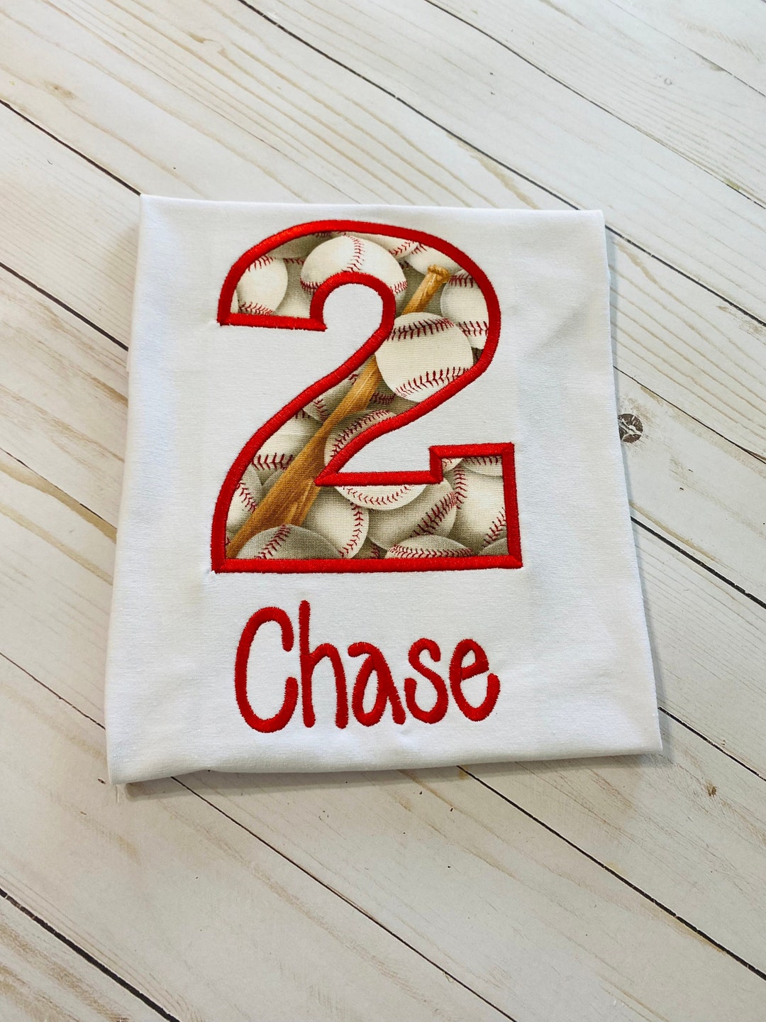 2nd Birthday Baseball Shirt, Number Two Birthday Shirt, Personalized