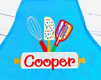 Personalized Kids Apron: Baking & Cooking, Adjustable Neck