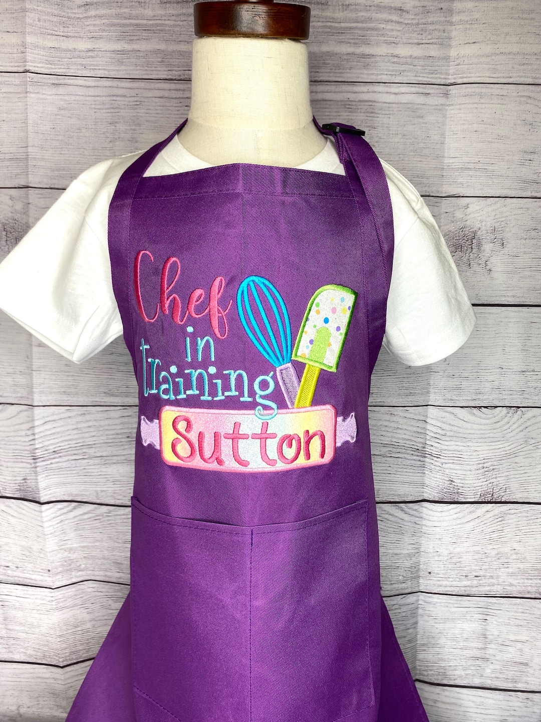 Personalized Kids Apron, Chef in Training Apron, Cooking and Baking