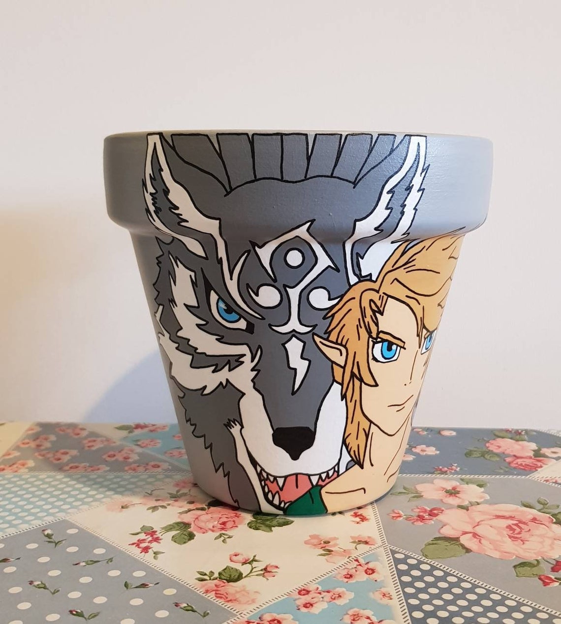 Hand painted pot Legend of Zelda 15cm terracotta pot Etsy