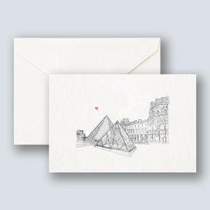 Pyramide du Louvre Notecard | Paris Greeting Cards | Hand-Sketched