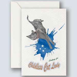 Looking for Childless Cat Lady Greeting Card | Childless Cat Lady Merch | Cat Ladies Vote | Limited Edition