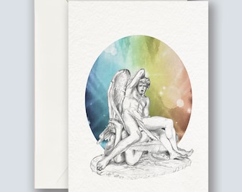Fallen Angels Blank Greeting Cards | Hand Sketched | Mythology Stationery