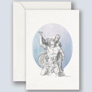Psyche and Cupid | Abduction of Psyche Card | Mythology Stationery