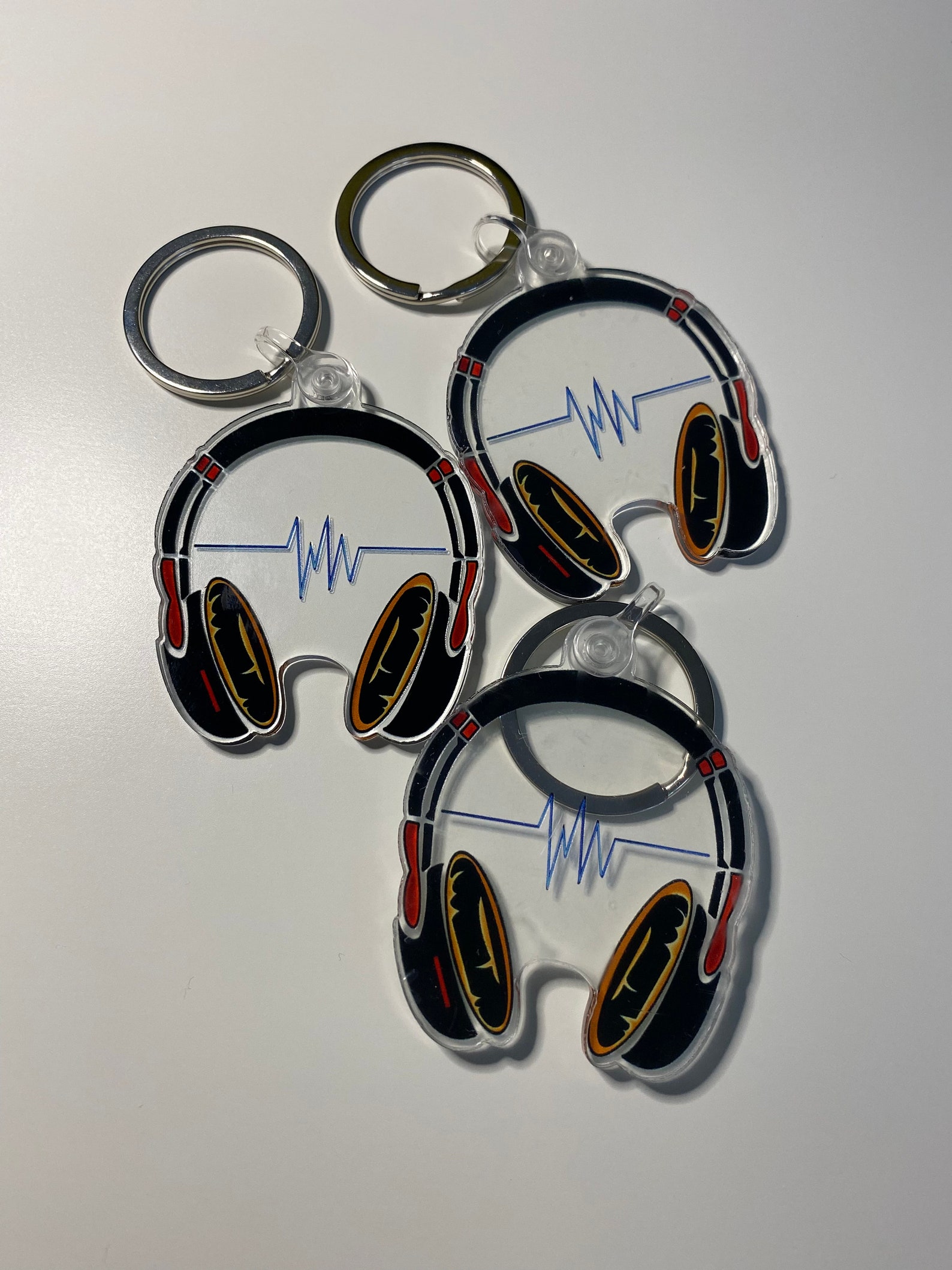 Headphone Acrylic Keychain Etsy