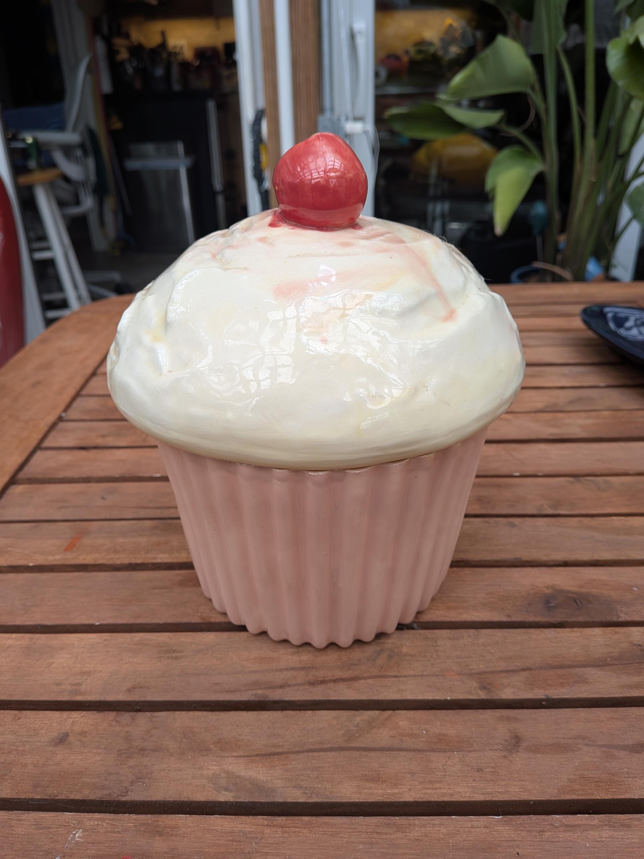 Vintage Cupcake Cookie Jar - Etsy