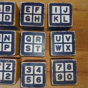 Rare vintage toy wooden alphabet blocks set