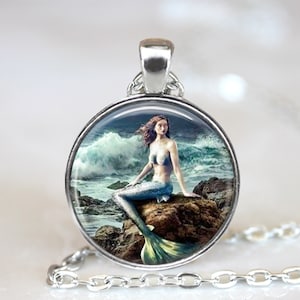 Mermaid Pendant, Mermaid Necklace, Mermaid Jewelry, Mermaid Key Chain
