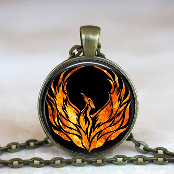 Phoenix Pendant, Phoenix Necklace, Phoenix jewelry, Occult jewelry, Magick jewelry, Magical necklace, Mystical necklace, Pheonix Keychain