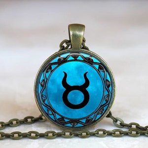 Taurus Zodiac Symbol Pendant: Astrology Birthday Gift