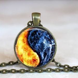 Fire and Water Yin Yang Pendant