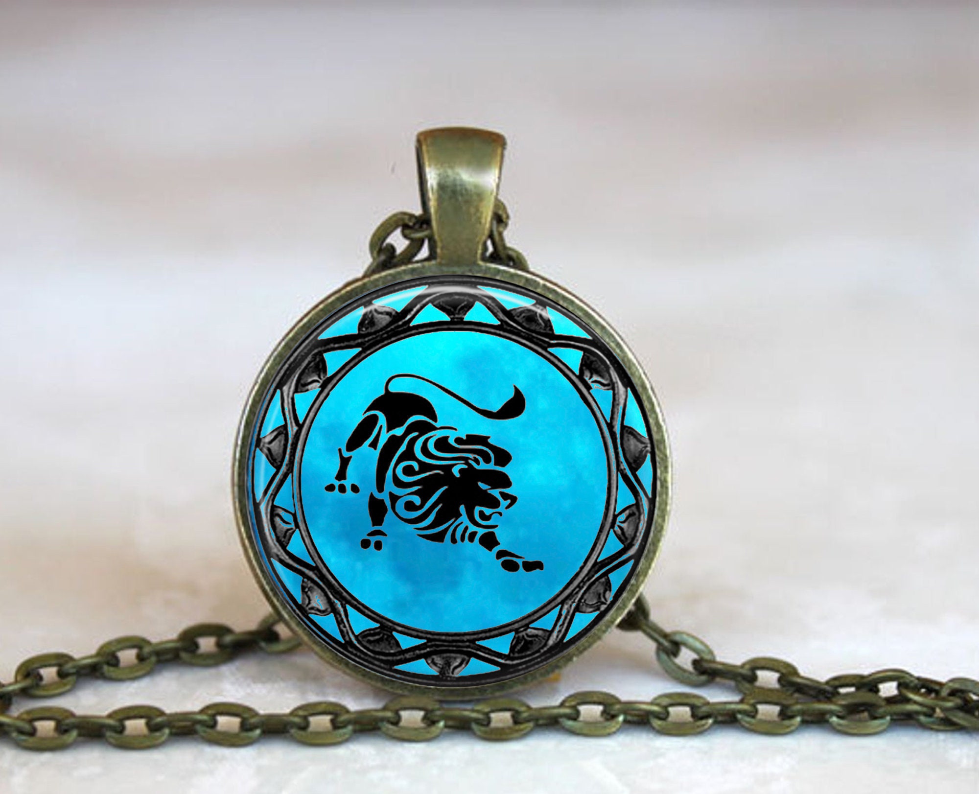 Leo Zodiac Necklace Leo pendant Zodiac necklace Leo Etsy