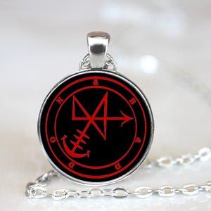 Abaddon Sigil Pendant, Satanic Occult Seal, Witchcraft Necklace