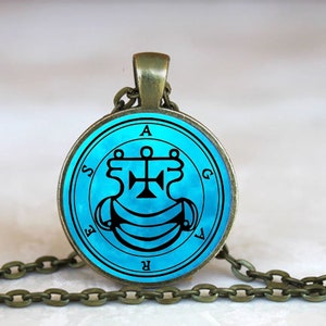 Necronomicon Agares Necklace, Agares Necronomicon Pendant, Agares Necronomicon Jewelry, Witchcraft