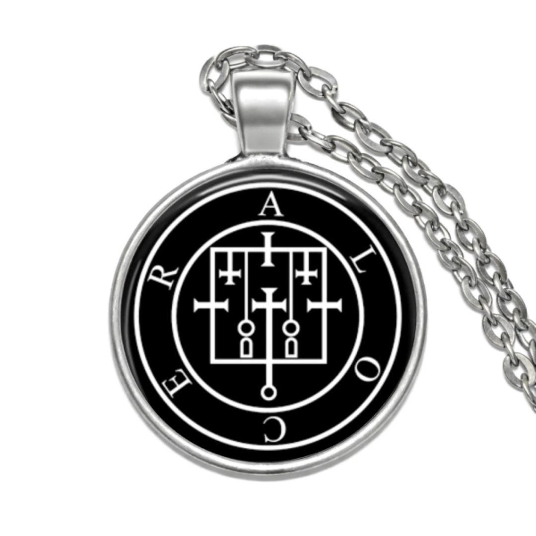 ALOCER Sigil Pendant Necklace – Goetia Demon Seal Jewelry – Occult ...