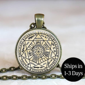 Seven Archangels Seal Sigil Pendant: Occult Necklace