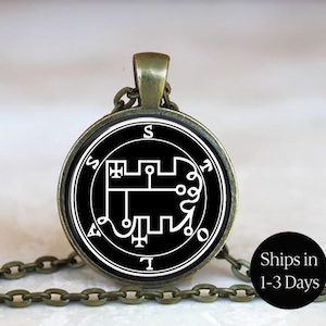 Stolas Sigil Pendant Necklace: Satanic Occult Seal, Witchcraft Ritual