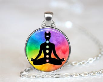 Sacral Chakra Pendant Necklace: Rainbow Meditation Jewelry