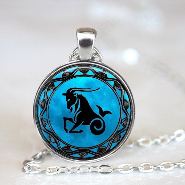 Capricorn   Zodiac Pendant, Capricorn Zodiac necklace Capricorn Zodiac jewelry astrology birthday gift key chain