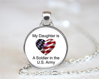 Army Daughter Necklace: Patriotic Pendant Jewelry