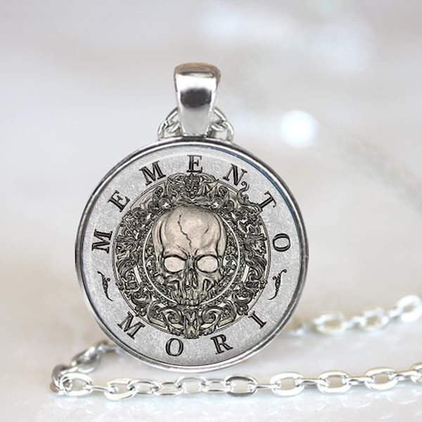 Memento mori Necklace, Memento mori pendant, Magick jewelry, Skull pendant, Occult jewelry, Wiccan necklace, Wicca necklace, Satanic jewelry