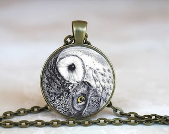 Owls Yin Yang Pendant