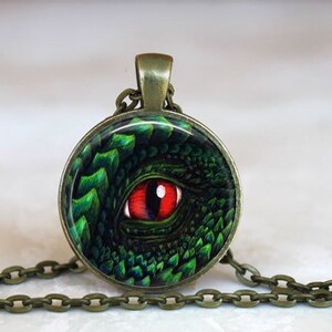 Dragon Eye Pendant Necklace: Fantasy Charm Jewelry