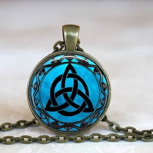 Blue Moon Celtic Triquetra Necklace