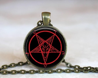 Baphomet Pendant Necklace: Satanic Goat Occult Jewelry