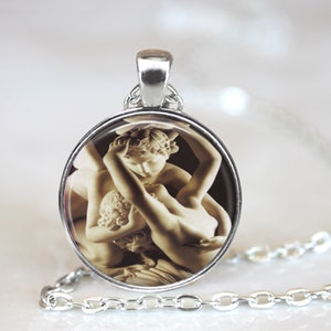 Cupid and Psyche Pendant, Cupid and Psyche Necklace, Cupid and Psyche Jewelry, Cupid and Psyche Key Chain image 2