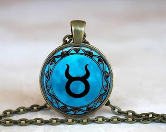 Taurus Zodiac Symbol Pendant: Astrology Birthday Gift