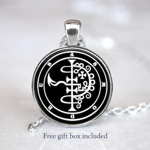 Asmodeus Necklace – Pagan Witchcraft Sigil Pendant Jewelry, Occult Amulet Gift