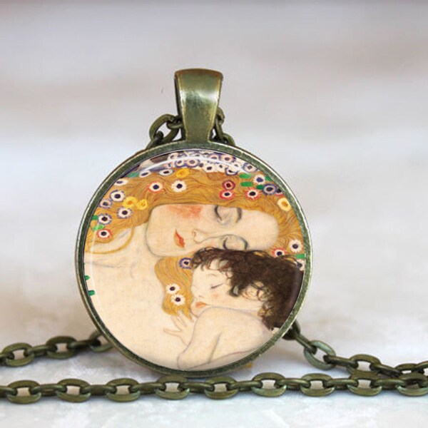 Gustav Klimt Mother and Child Pendant (000)