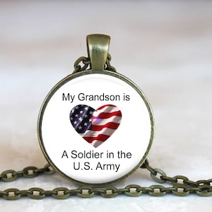 Army Grandson Pendant Necklace: Military Family Jewelry