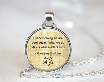 Buddha Quote Pendant Necklace: Inspirational Jewelry