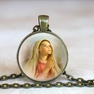 Virgin Mary Pendant, Virgin Mary Necklace, Virgin Mary Jewelry, Virgin Mary Keychain (000)