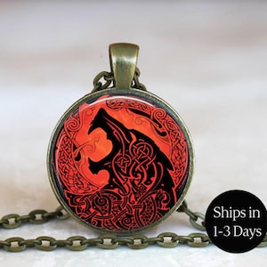 Fenrir Wolf Pendant: Norse Viking Necklace, Icelandic Jewelry