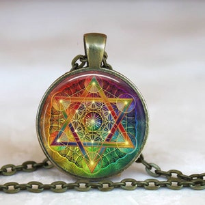 Metatrons Cube Sacred Geometry Geometric Necklace, Metatrons Cube Sacred Geometry Pendant, Metatrons Cube Occult Geometric Jewelry