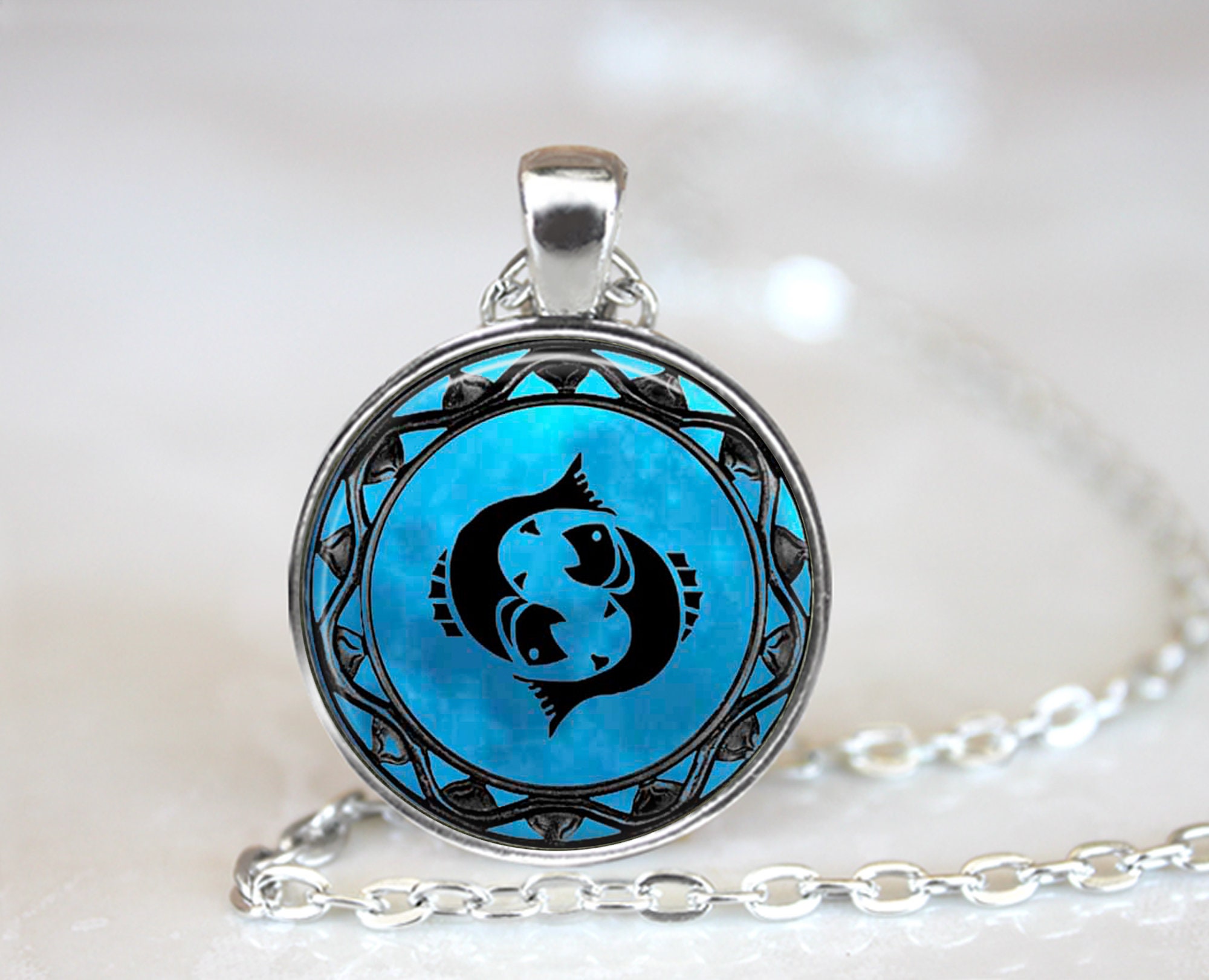 Pisces Zodiac Necklace Pisces pendant Zodiac necklace Pisces jewelry Pisces necklace Pisces birthday astrology key chain Etsy